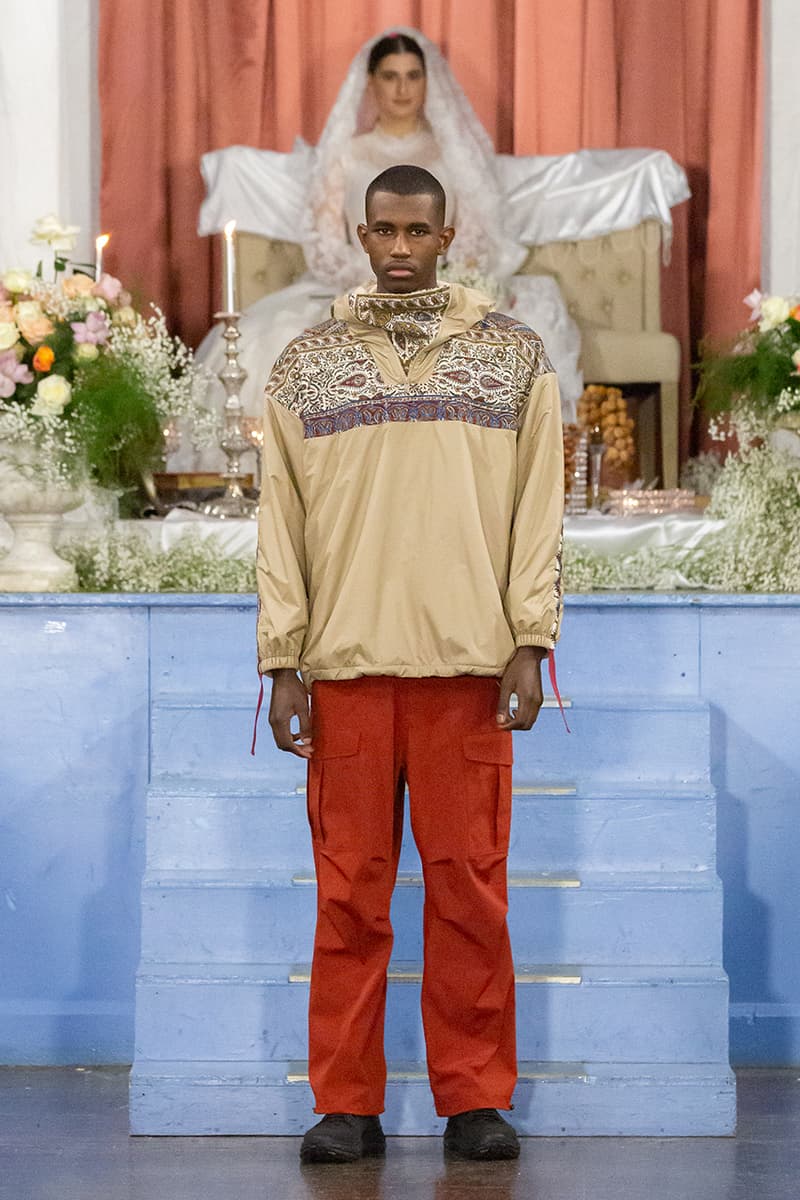 paria farzaneh lfwm fall winter 2020 london fashion week mens runway show collection gore tex converse thermore sustainable Iran traditional