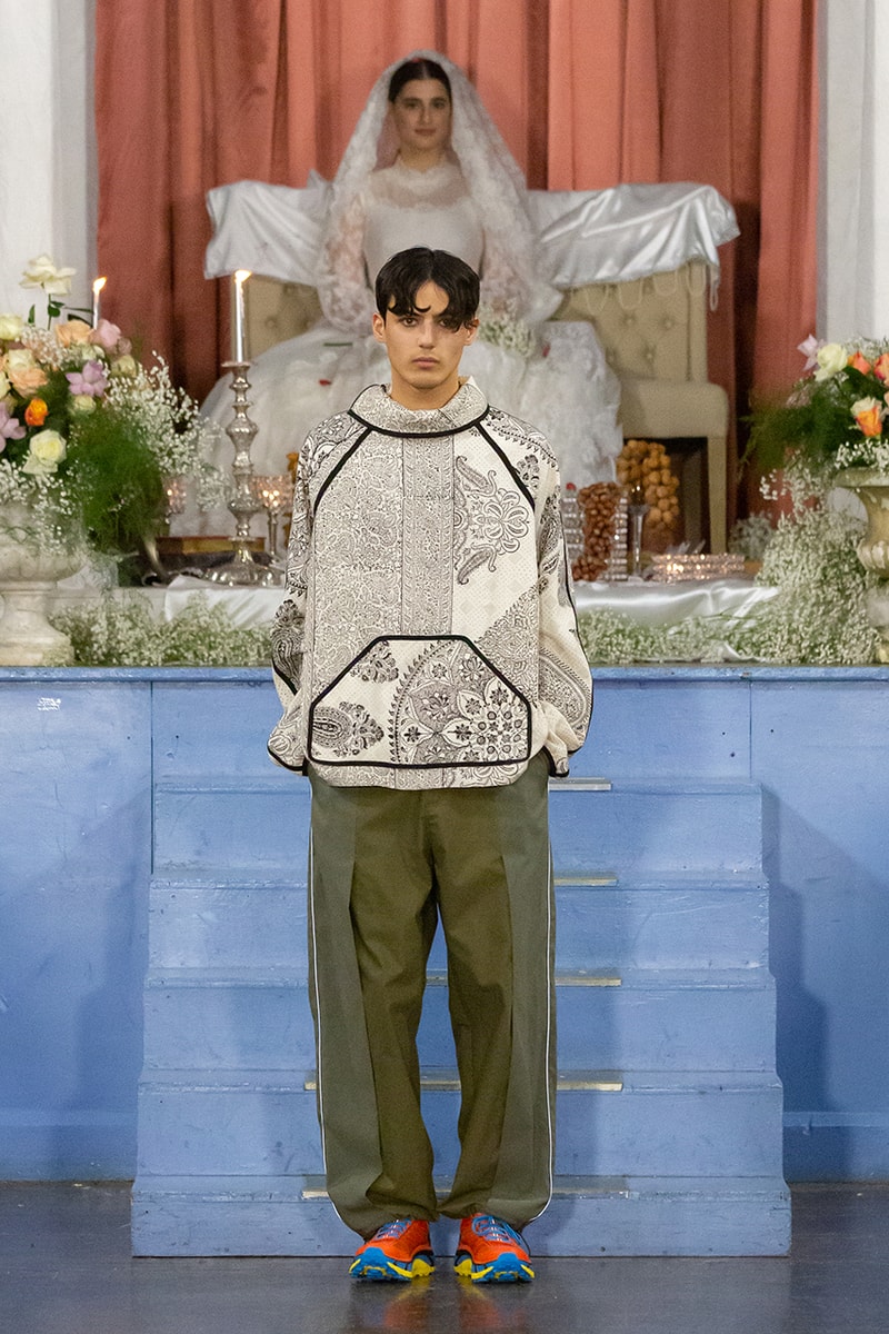 paria farzaneh lfwm fall winter 2020 london fashion week mens runway show collection gore tex converse thermore sustainable Iran traditional