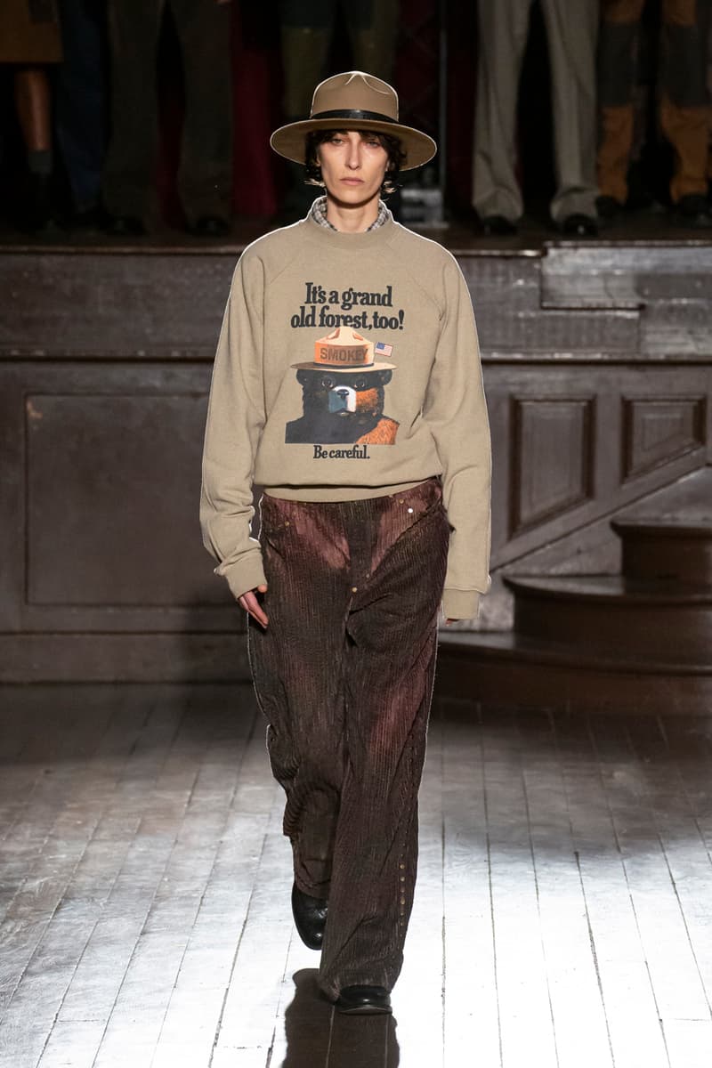 PHIPPS Fall/Winter 2020 Collection Smokey Bear Paris Fashion Week Runway Show Smocked Shirts Fleece Crewnecks Jackets Denim Blazers Trousers Hoodies Knitwear Plaid