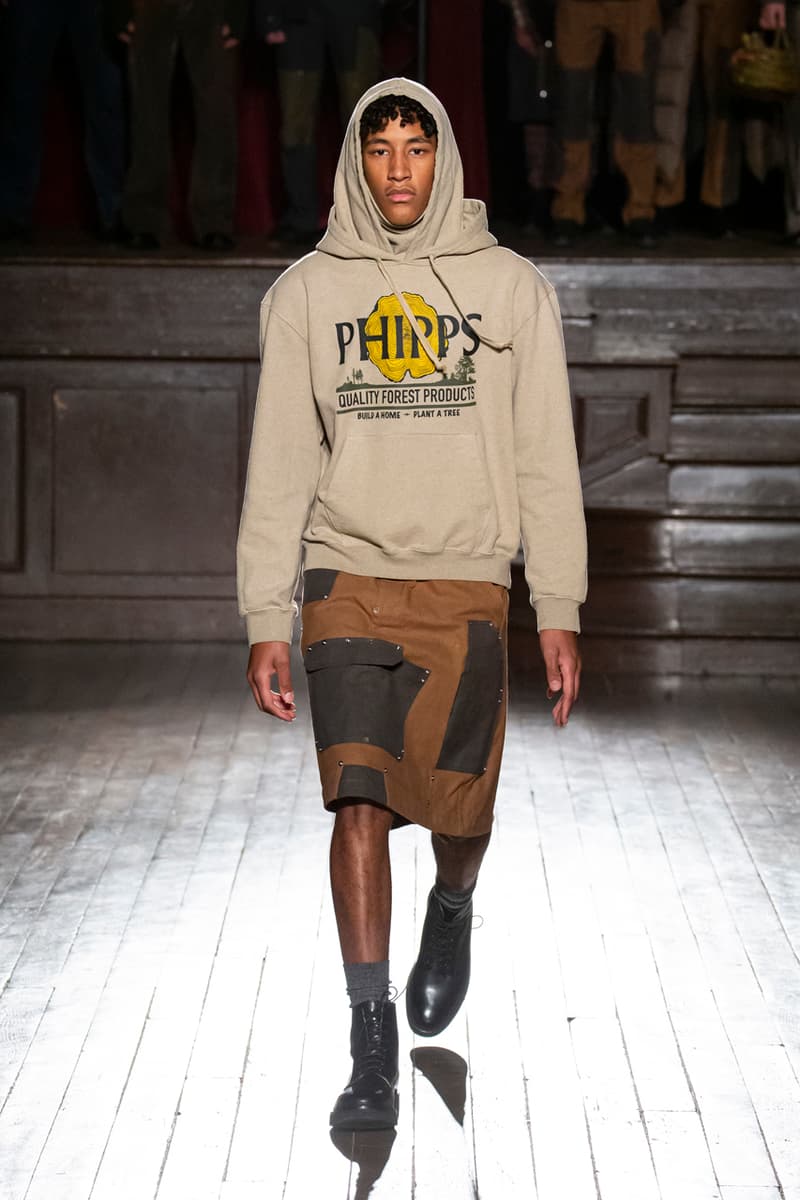 PHIPPS Fall/Winter 2020 Collection Smokey Bear Paris Fashion Week Runway Show Smocked Shirts Fleece Crewnecks Jackets Denim Blazers Trousers Hoodies Knitwear Plaid