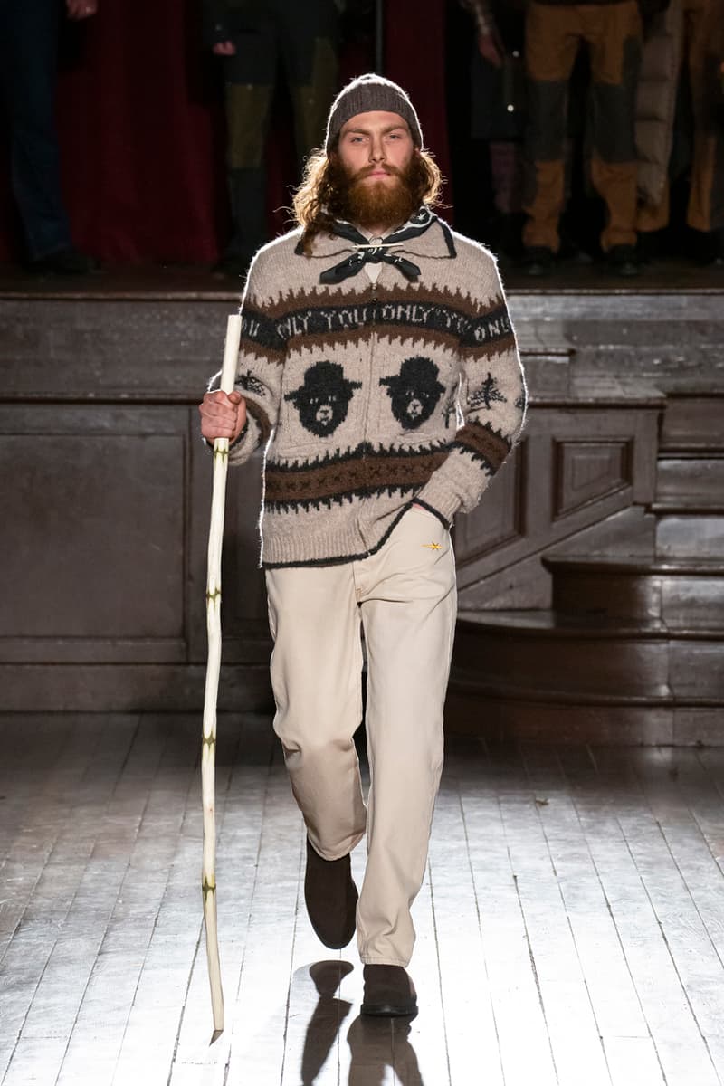 PHIPPS Fall/Winter 2020 Collection Smokey Bear Paris Fashion Week Runway Show Smocked Shirts Fleece Crewnecks Jackets Denim Blazers Trousers Hoodies Knitwear Plaid