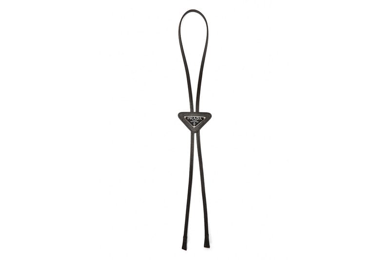 Prada Crafts a Bolo Tie With Its Signature Logo Plaque