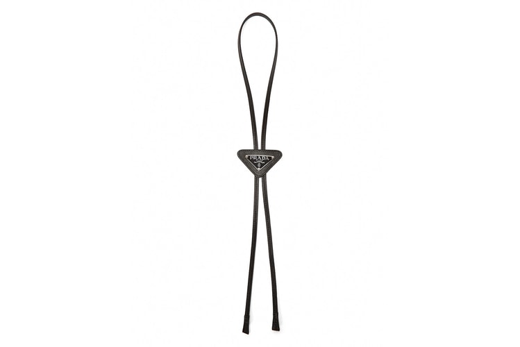 Prada Crafts a Bolo Tie With Its Signature Logo Plaque