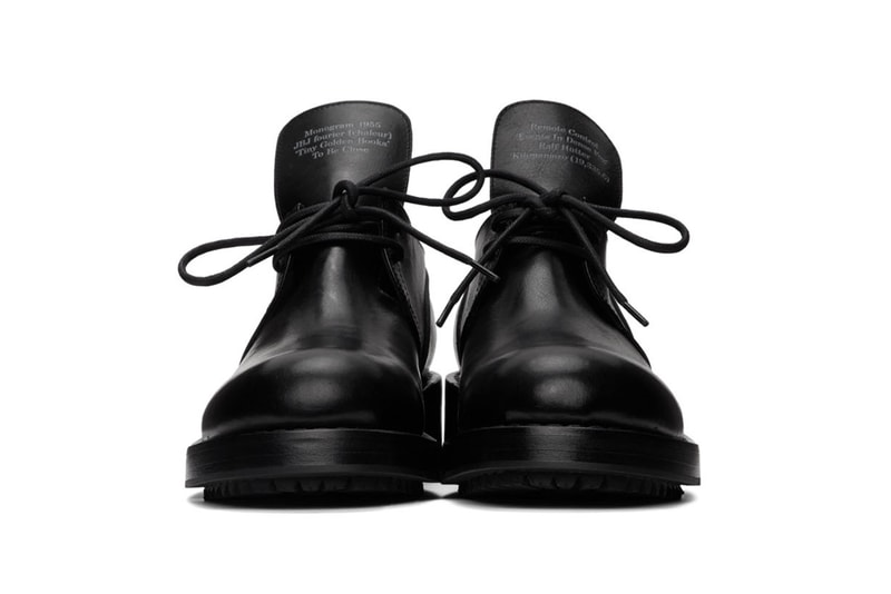 Raf Simons Black Laced Up Low Derby Shoe "Monogram 1955" "JBJ Fourier (Chaleur)" "Tiny Golden Books" "To Be Close" Remote Control 'Events in Dense Fog' Kilimanjaro