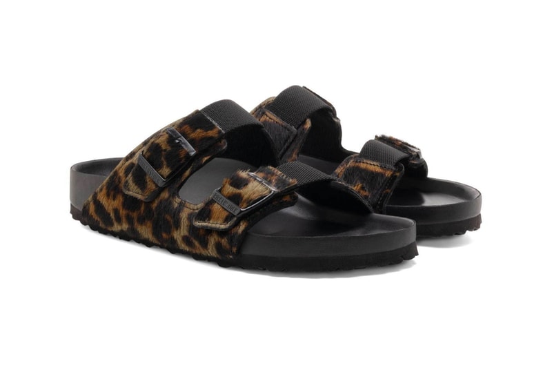 Random Identities and Birkenstock Arizona Sandals footwear shoes slippers leopard brocade monchromatic Stefano Pilati designer cowskin fur Spring summer 2020 collection