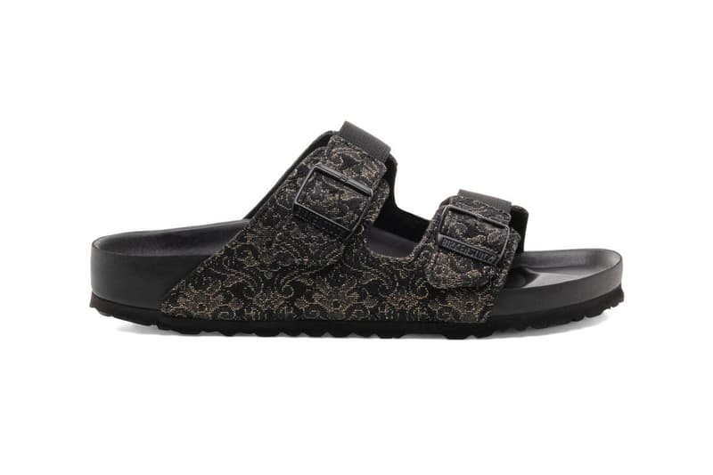 Random Identities and Birkenstock Arizona Sandals footwear shoes slippers leopard brocade monchromatic Stefano Pilati designer cowskin fur Spring summer 2020 collection