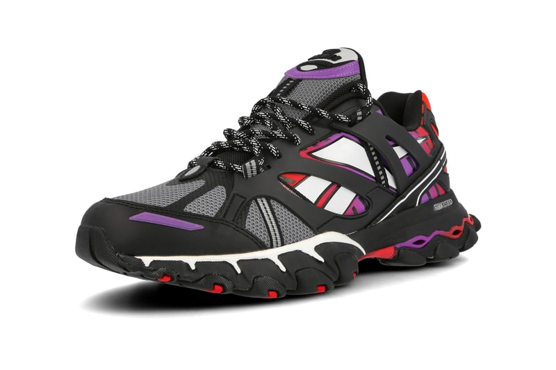 Reebok DMX Trail Shadow Black Gray Scarlet FV2842 shoes sneakers footwear kicks runners trainers fall winter 2020 multi color purple red retro low top Max shear technical performance