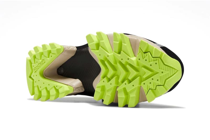 reebok instapump fury trail shroud nylon wrap cover suede upper release black true grey modern beige toxic yellow
