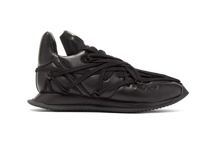 Rick Owens' Intricately-Laced Maximal Runner Returns in Blacked-Out Version