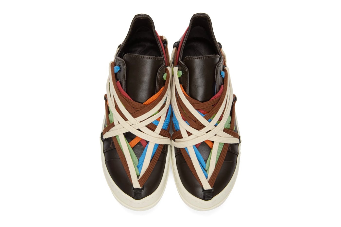 black shoes with colored laces