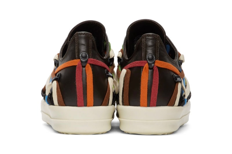 Rick Owens Multi Colored Lace Sneakers bondage shoes footwear kicks runners trainers drkshdw brown made in italy spring summer 2020 collection buffed leather designer black