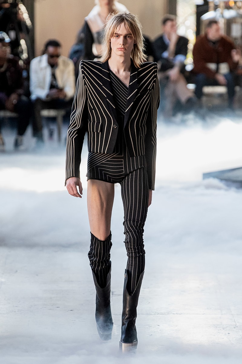 Rick Owens "PERFORMA" Paris Fashion Week Men's Fall/Winter 2020 Runway Show Closer Look Editorial Lord of Darkness Asymmetrical Collection Menswear Gender Fluid Neutral Leather PVC Mohair Tailoring Biker