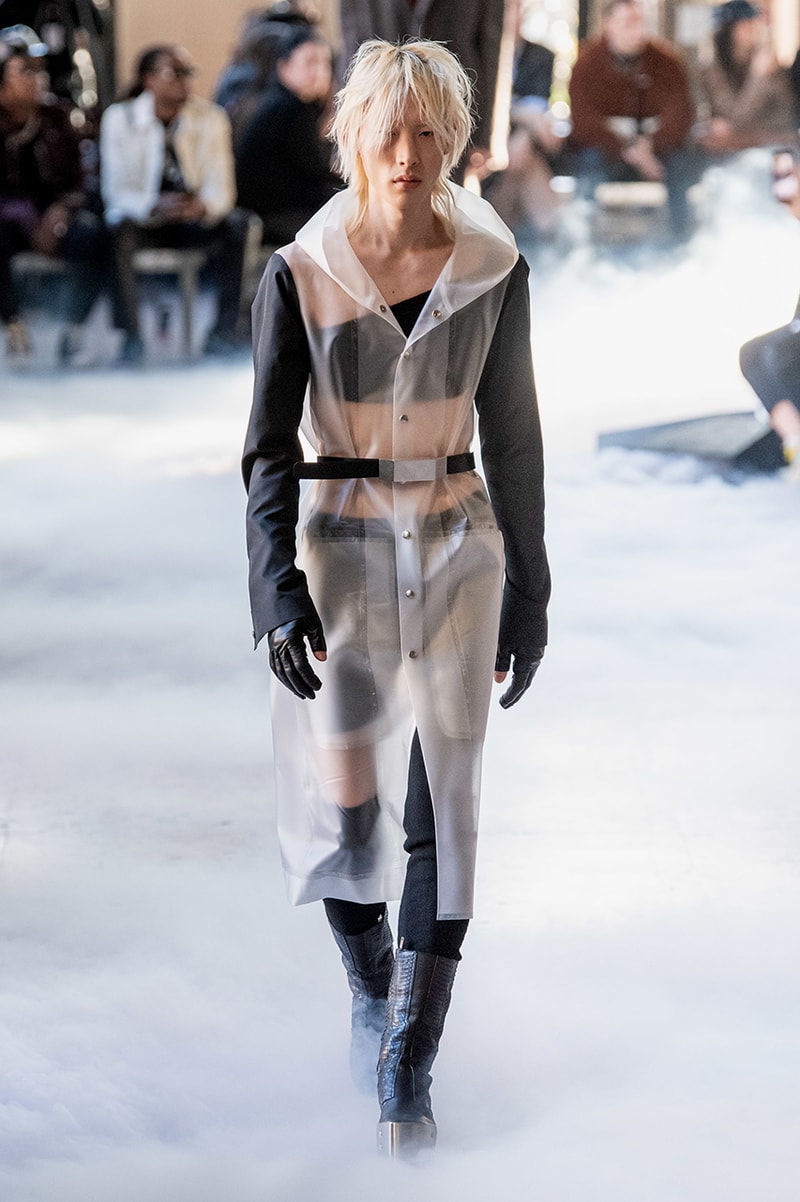 Rick Owens "PERFORMA" Paris Fashion Week Men's Fall/Winter 2020 Runway Show Closer Look Editorial Lord of Darkness Asymmetrical Collection Menswear Gender Fluid Neutral Leather PVC Mohair Tailoring Biker