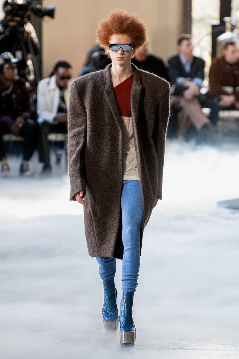 Rick Owens "PERFORMA" Paris Fashion Week Men's Fall/Winter 2020 Runway Show Closer Look Editorial Lord of Darkness Asymmetrical Collection Menswear Gender Fluid Neutral Leather PVC Mohair Tailoring Biker