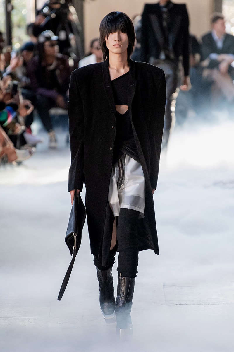 Rick Owens "PERFORMA" Paris Fashion Week Men's Fall/Winter 2020 Runway Show Closer Look Editorial Lord of Darkness Asymmetrical Collection Menswear Gender Fluid Neutral Leather PVC Mohair Tailoring Biker