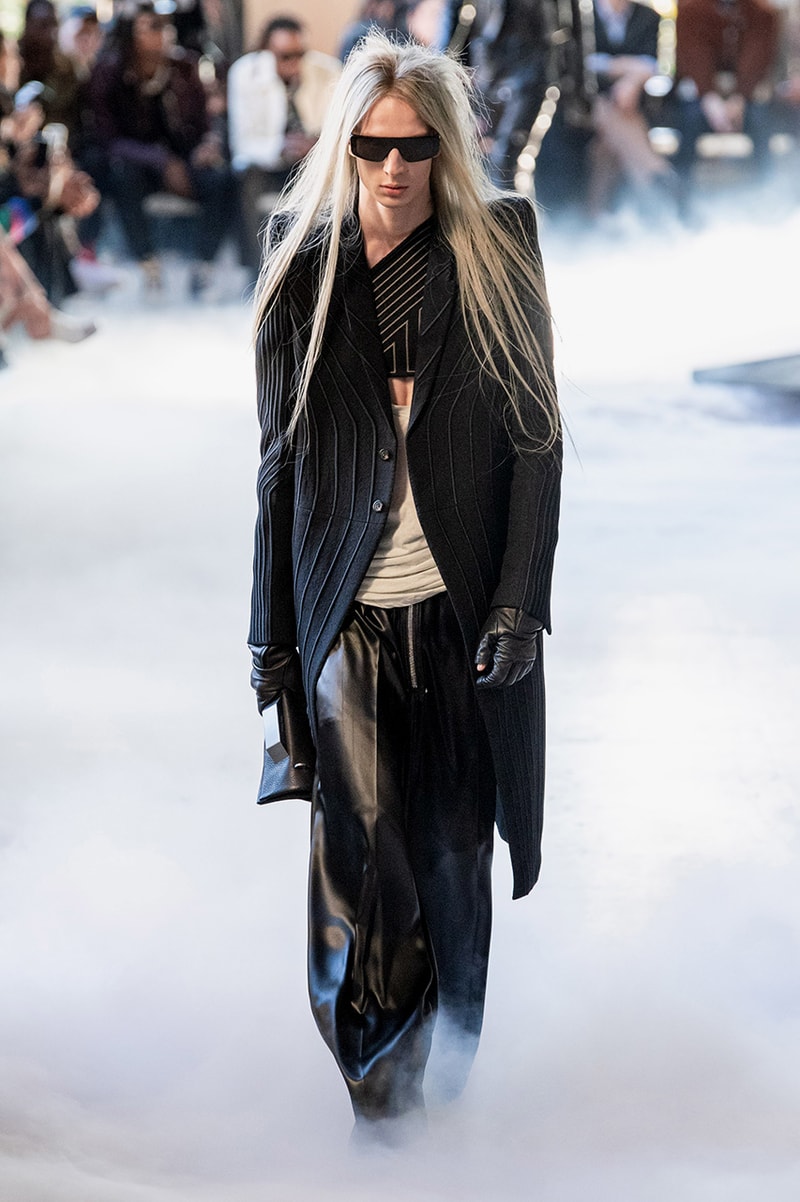 Rick Owens "PERFORMA" Paris Fashion Week Men's Fall/Winter 2020 Runway Show Closer Look Editorial Lord of Darkness Asymmetrical Collection Menswear Gender Fluid Neutral Leather PVC Mohair Tailoring Biker