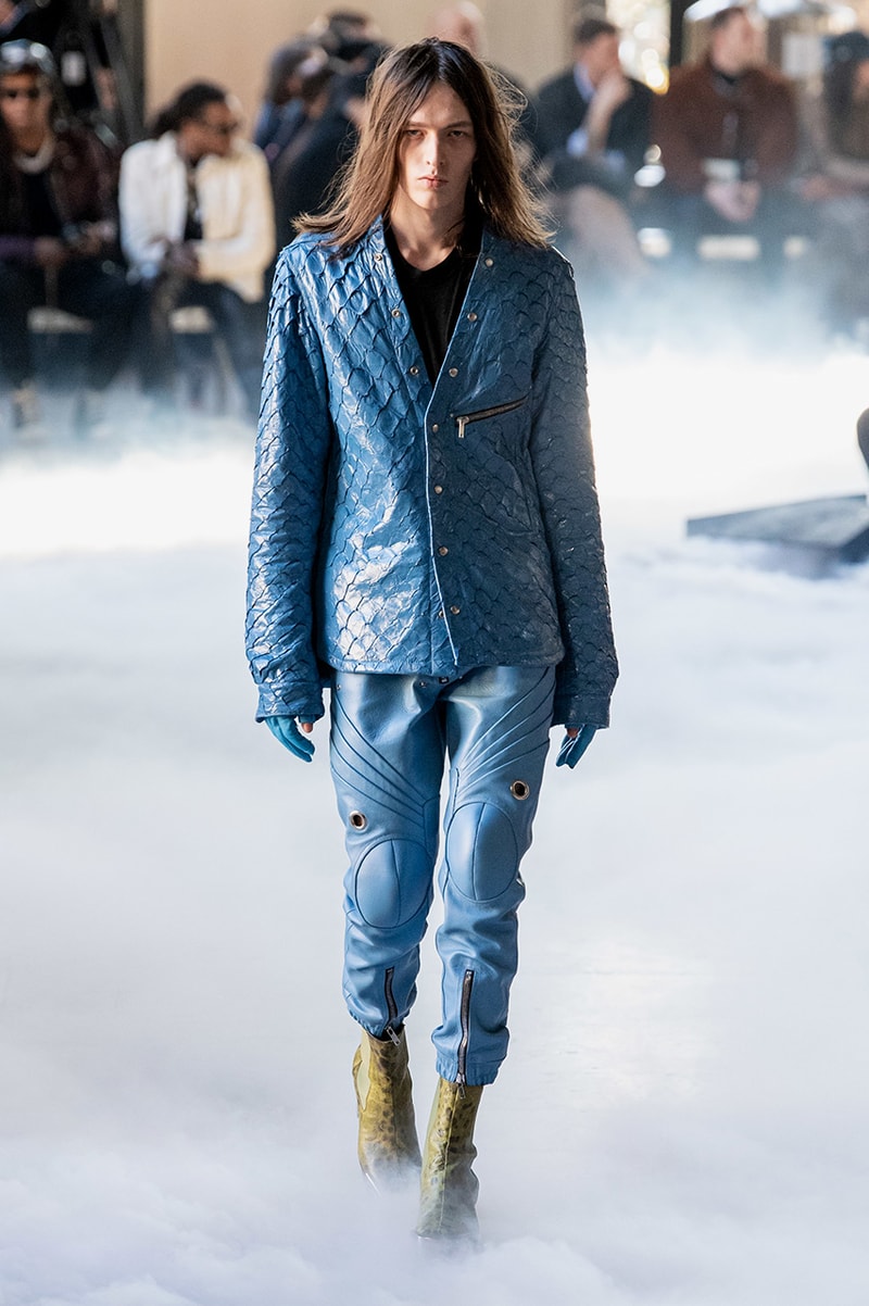 Rick Owens "PERFORMA" Paris Fashion Week Men's Fall/Winter 2020 Runway Show Closer Look Editorial Lord of Darkness Asymmetrical Collection Menswear Gender Fluid Neutral Leather PVC Mohair Tailoring Biker