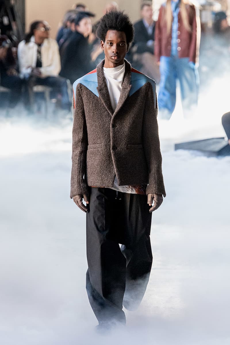 Rick Owens "PERFORMA" Paris Fashion Week Men's Fall/Winter 2020 Runway Show Closer Look Editorial Lord of Darkness Asymmetrical Collection Menswear Gender Fluid Neutral Leather PVC Mohair Tailoring Biker