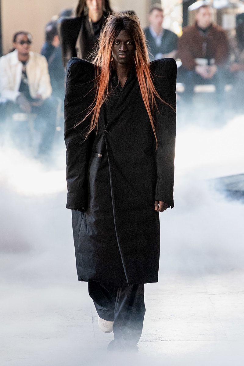 Rick Owens "PERFORMA" Paris Fashion Week Men's Fall/Winter 2020 Runway Show Closer Look Editorial Lord of Darkness Asymmetrical Collection Menswear Gender Fluid Neutral Leather PVC Mohair Tailoring Biker