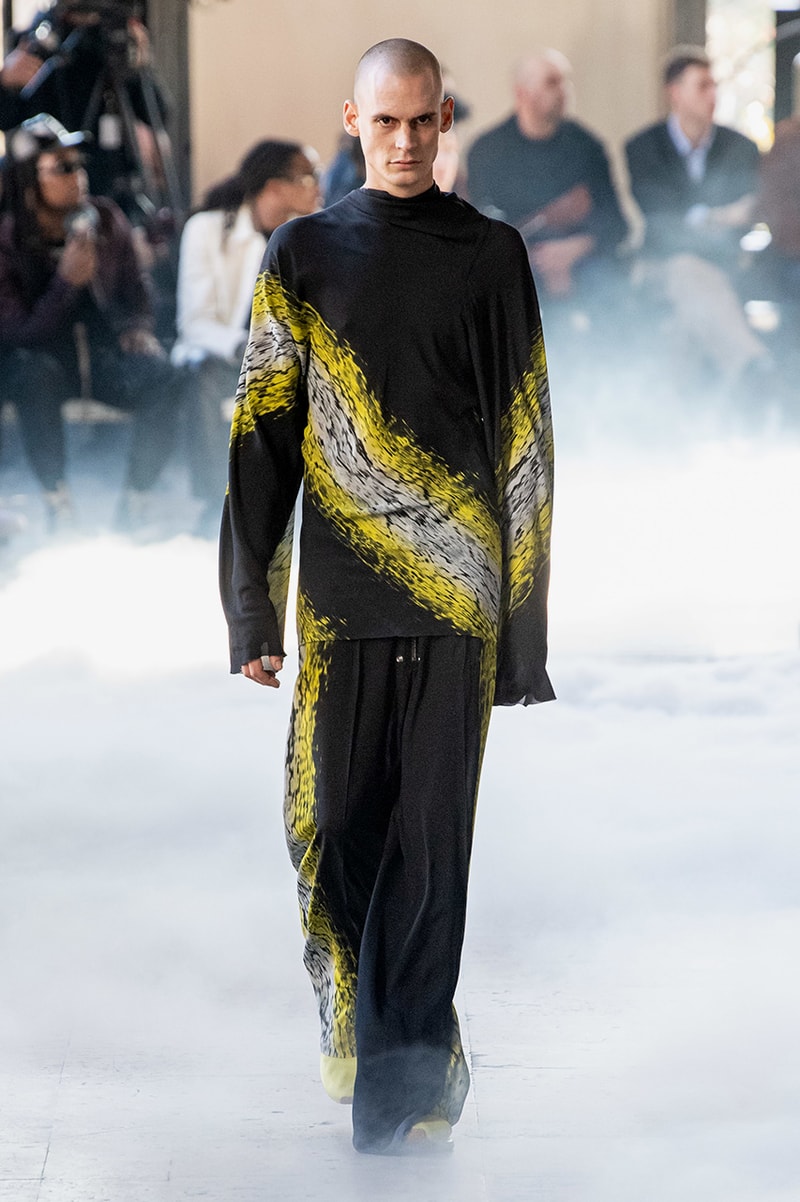 Rick Owens "PERFORMA" Paris Fashion Week Men's Fall/Winter 2020 Runway Show Closer Look Editorial Lord of Darkness Asymmetrical Collection Menswear Gender Fluid Neutral Leather PVC Mohair Tailoring Biker