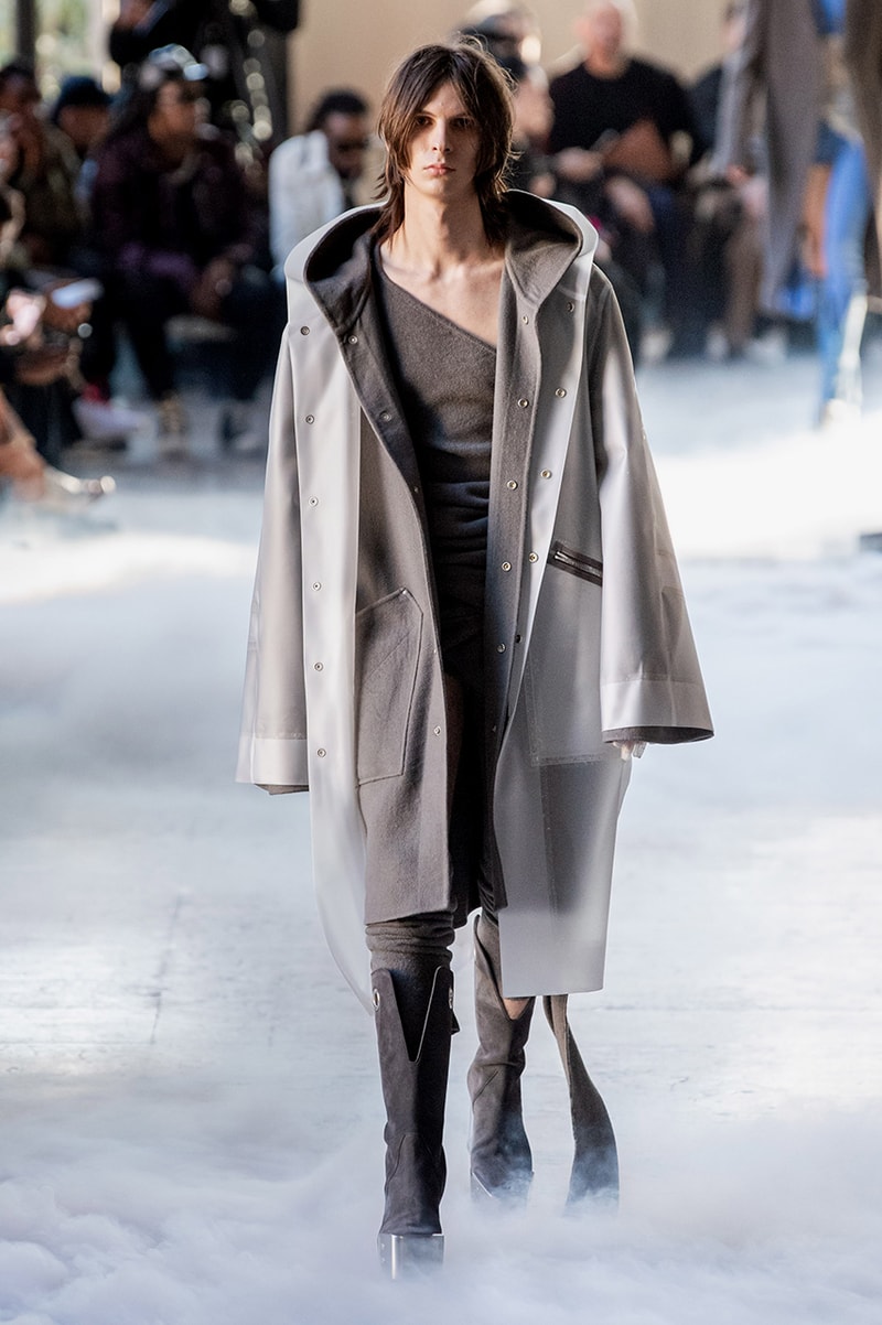 Rick Owens "PERFORMA" Paris Fashion Week Men's Fall/Winter 2020 Runway Show Closer Look Editorial Lord of Darkness Asymmetrical Collection Menswear Gender Fluid Neutral Leather PVC Mohair Tailoring Biker