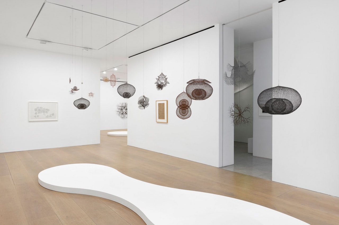 Ruth Asawa "A Line Can Go Anywhere" Exhibition David Zwirner Gallery Sculptures Wire Line Paper 