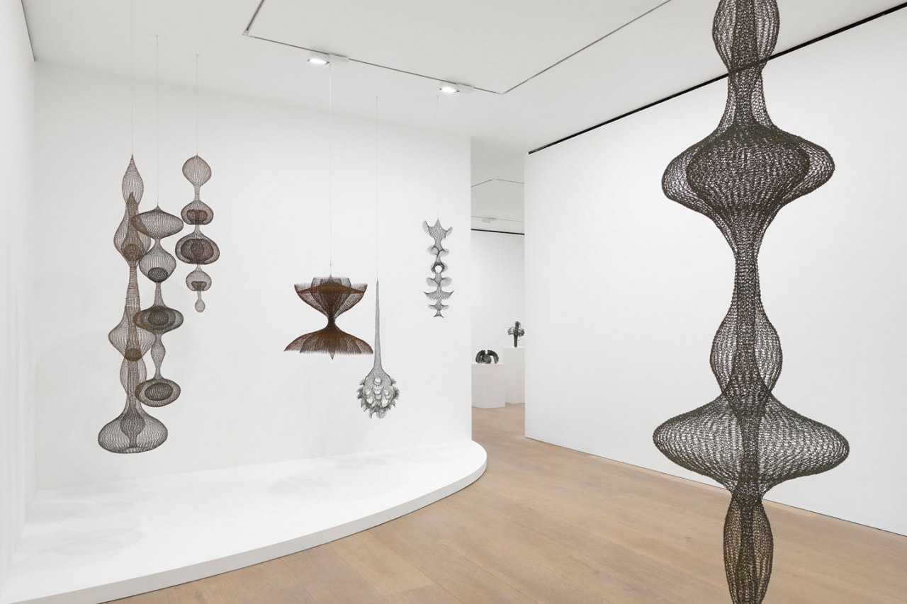 Ruth Asawa "A Line Can Go Anywhere" Exhibition David Zwirner Gallery Sculptures Wire Line Paper 