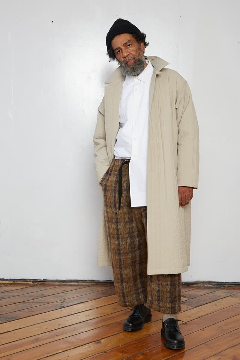 s.k. manor hill Fall/Winter 2020 Lookbook Collection Coats Jackets Trousers Blazers Shirts Hats Bags Hoodies Sweatpants Gingham Corduroy Brown White Gray Beige