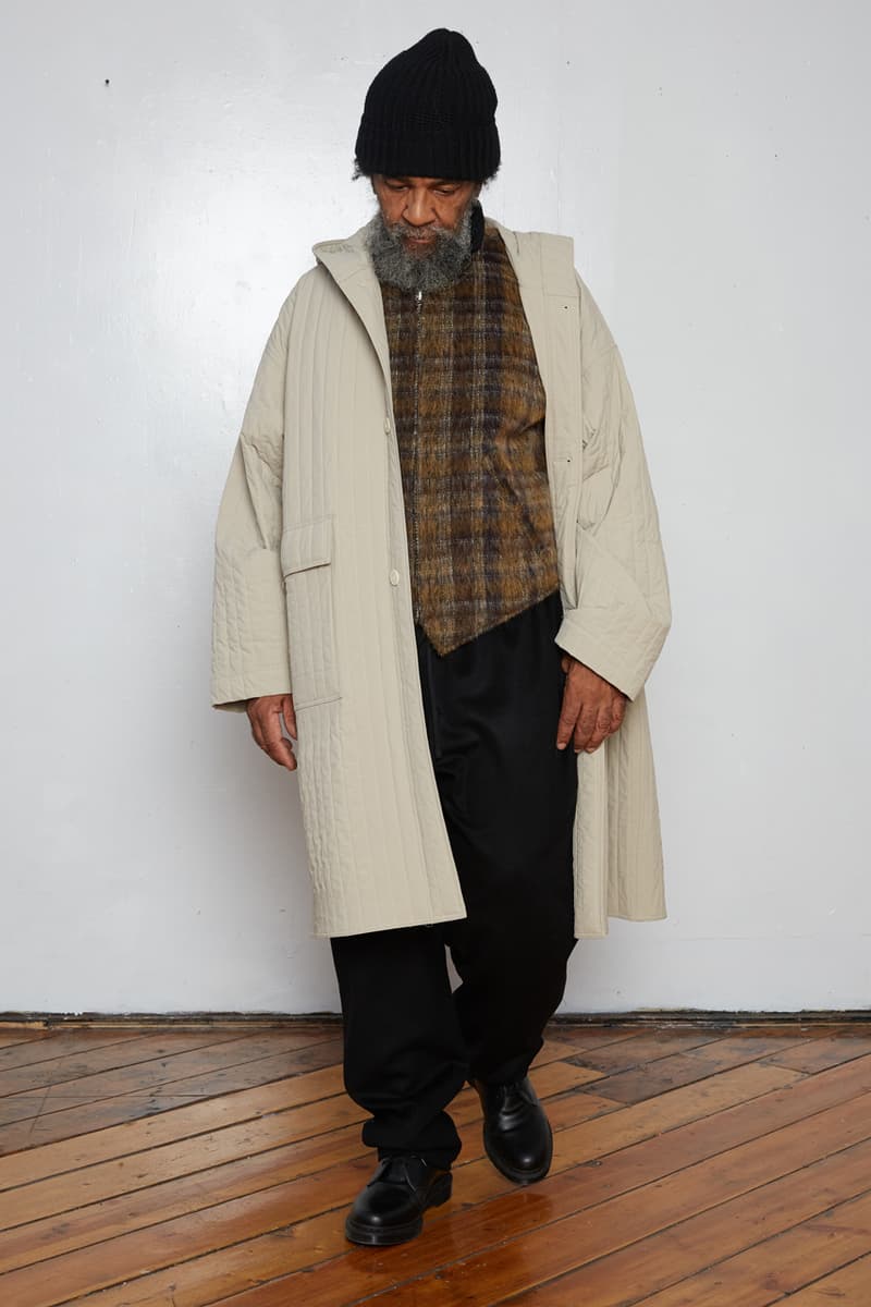 s.k. manor hill Fall/Winter 2020 Lookbook Collection Coats Jackets Trousers Blazers Shirts Hats Bags Hoodies Sweatpants Gingham Corduroy Brown White Gray Beige