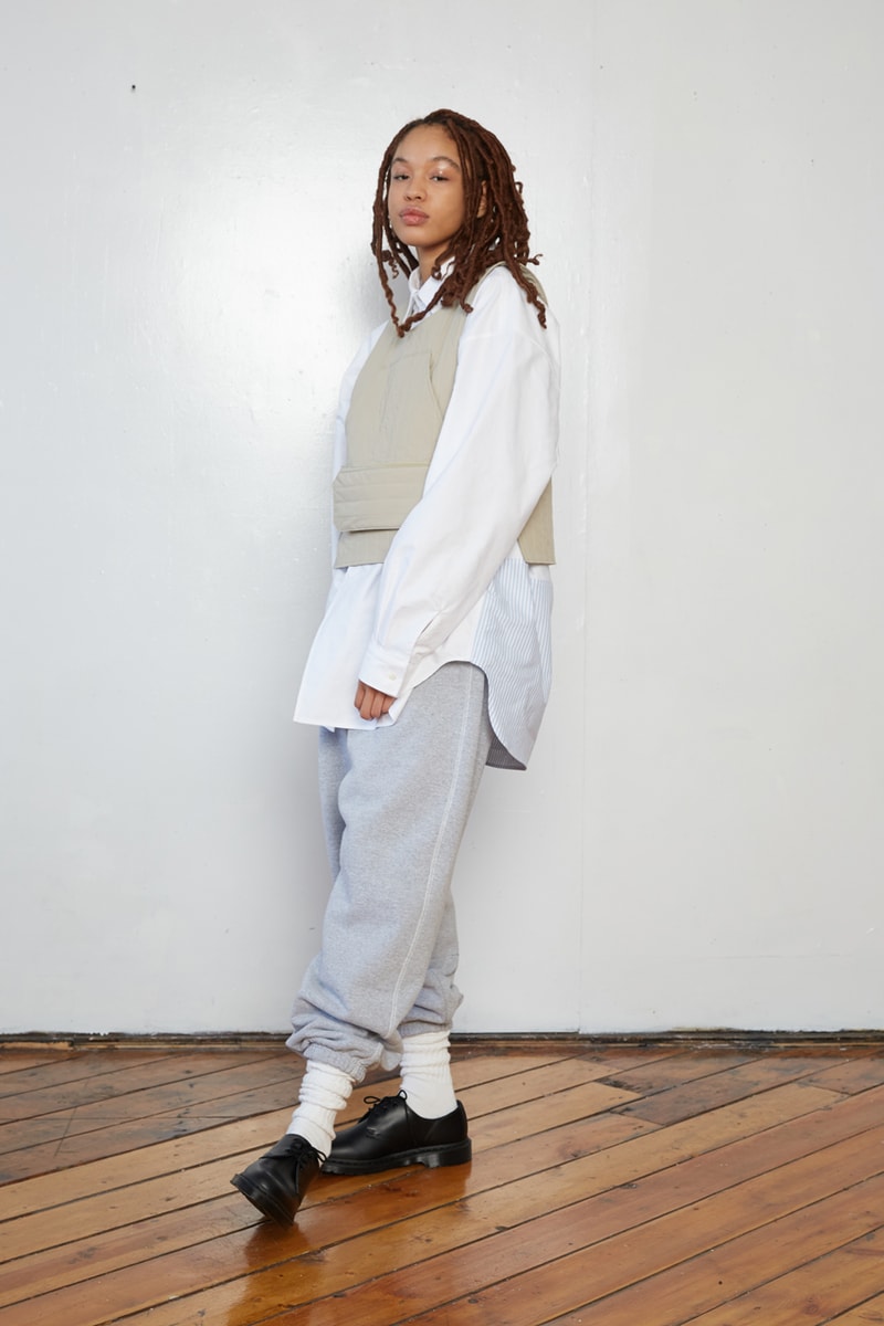 s.k. manor hill Fall/Winter 2020 Lookbook Collection Coats Jackets Trousers Blazers Shirts Hats Bags Hoodies Sweatpants Gingham Corduroy Brown White Gray Beige