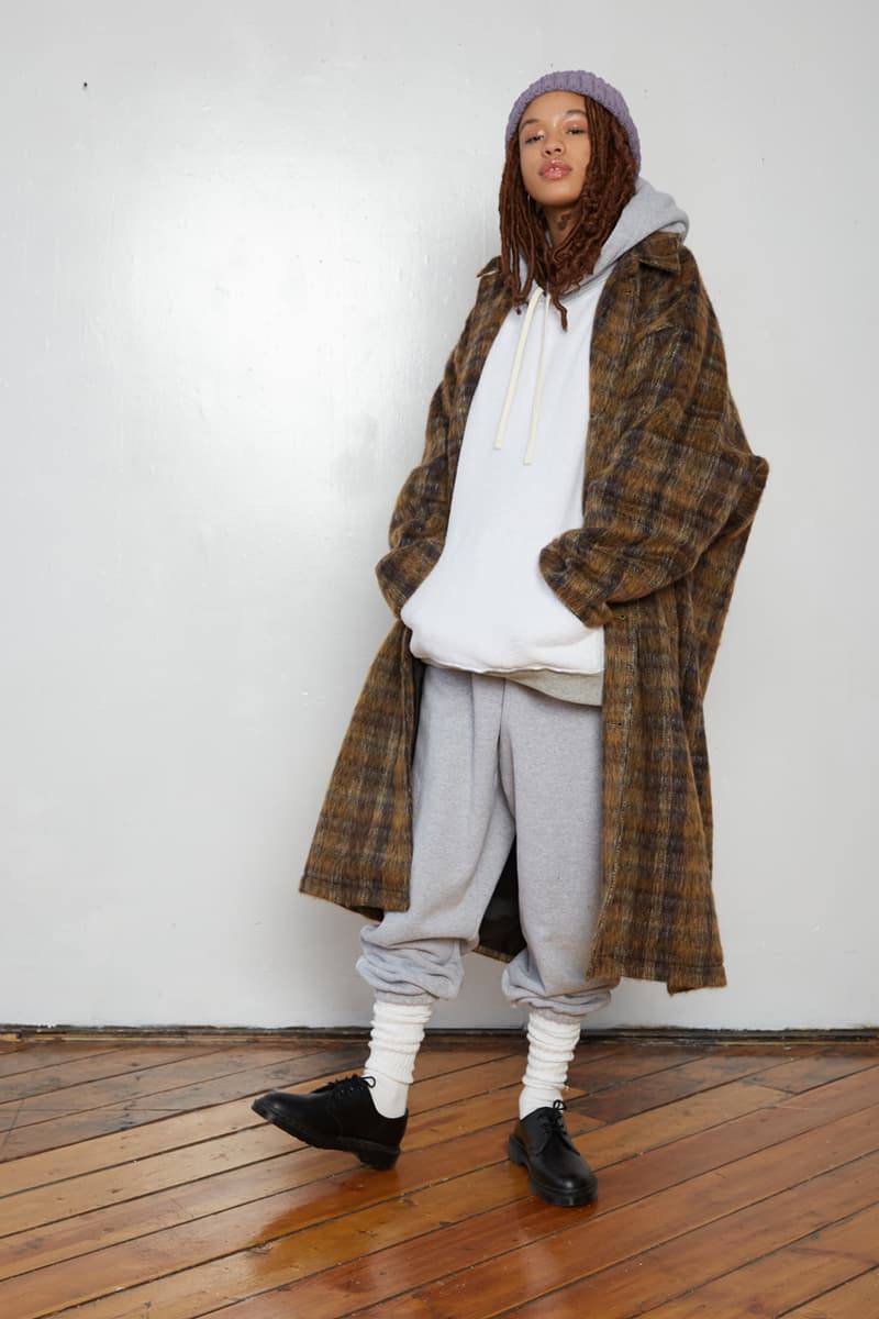 s.k. manor hill Fall/Winter 2020 Lookbook Collection Coats Jackets Trousers Blazers Shirts Hats Bags Hoodies Sweatpants Gingham Corduroy Brown White Gray Beige
