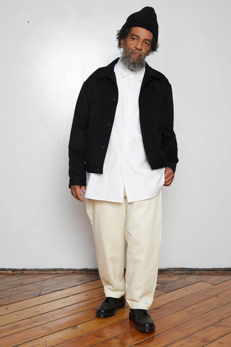 s.k. manor hill Fall/Winter 2020 Lookbook Collection Coats Jackets Trousers Blazers Shirts Hats Bags Hoodies Sweatpants Gingham Corduroy Brown White Gray Beige