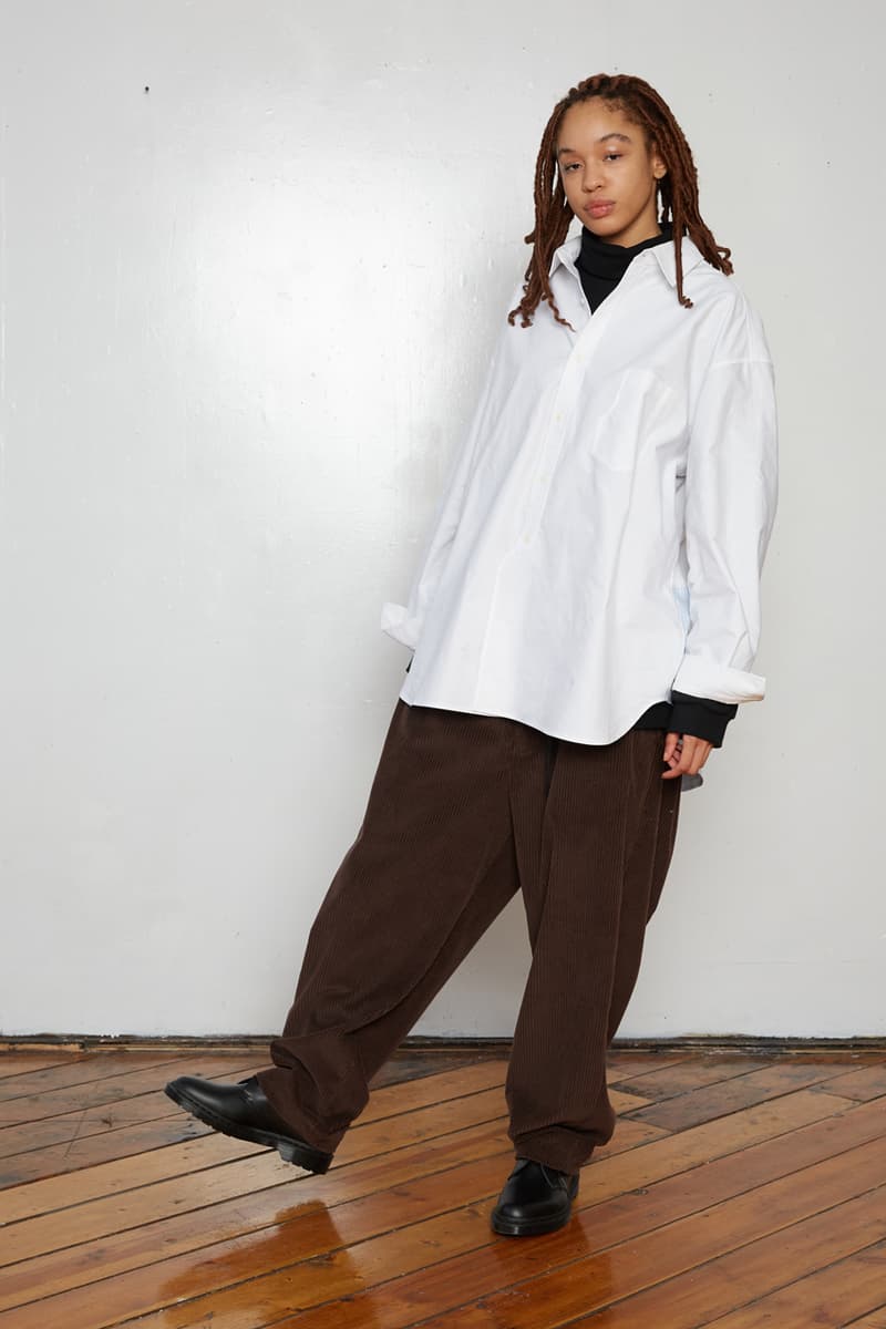 s.k. manor hill Fall/Winter 2020 Lookbook Collection Coats Jackets Trousers Blazers Shirts Hats Bags Hoodies Sweatpants Gingham Corduroy Brown White Gray Beige