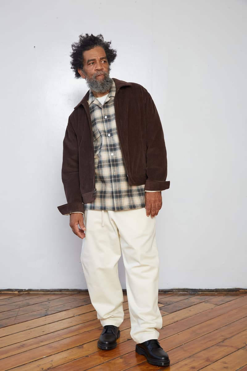 s.k. manor hill Fall/Winter 2020 Lookbook Collection Coats Jackets Trousers Blazers Shirts Hats Bags Hoodies Sweatpants Gingham Corduroy Brown White Gray Beige