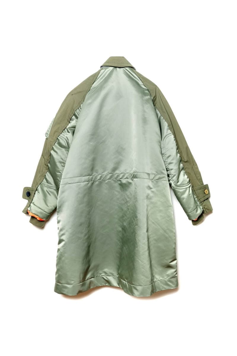 sacai Exclusive Nagoya Sakae Mitsukoshi Jackets coats trench deconstruction militaristic bomber ma 1 flight modular reconstruction multi panel garment store opening tokyo chitose abe