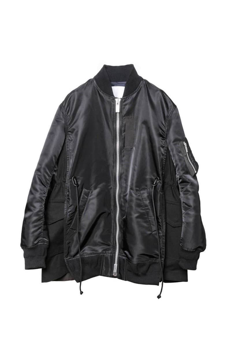 sacai Exclusive Nagoya Sakae Mitsukoshi Jackets coats trench deconstruction militaristic bomber ma 1 flight modular reconstruction multi panel garment store opening tokyo chitose abe