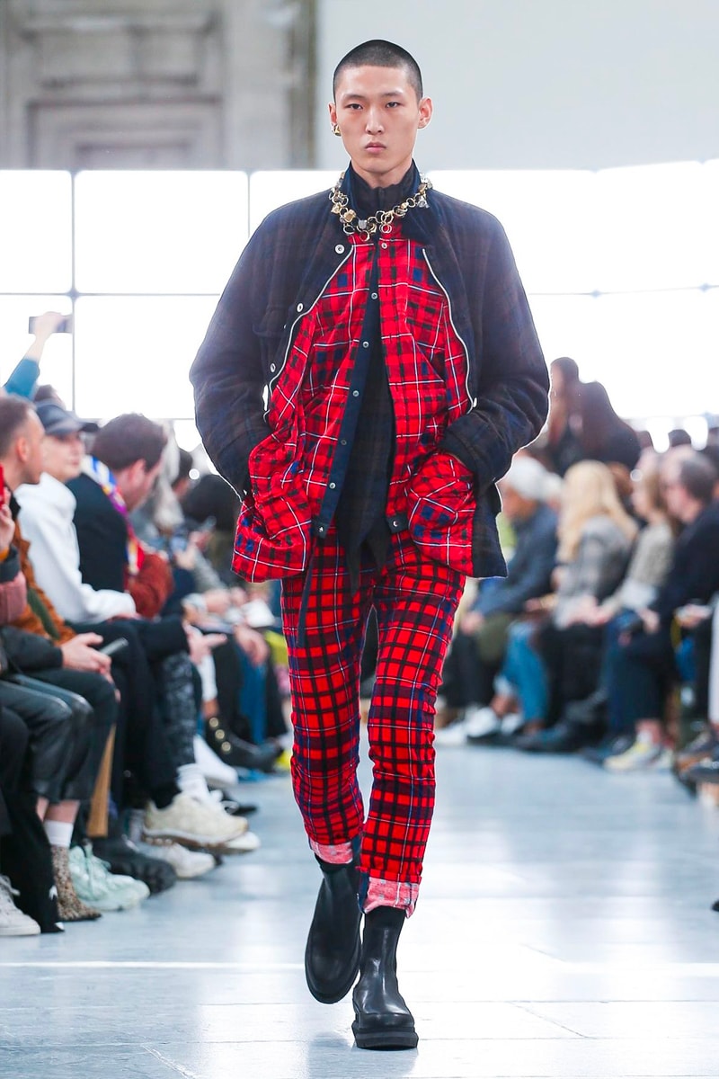 sacai Paris Fashion Week Fall Winter Runway Nike Pegasus Vaporfly pfw co ed chitose abe deconstruction military outerwear japanese designer layer styles leopard olive asymmetrical 