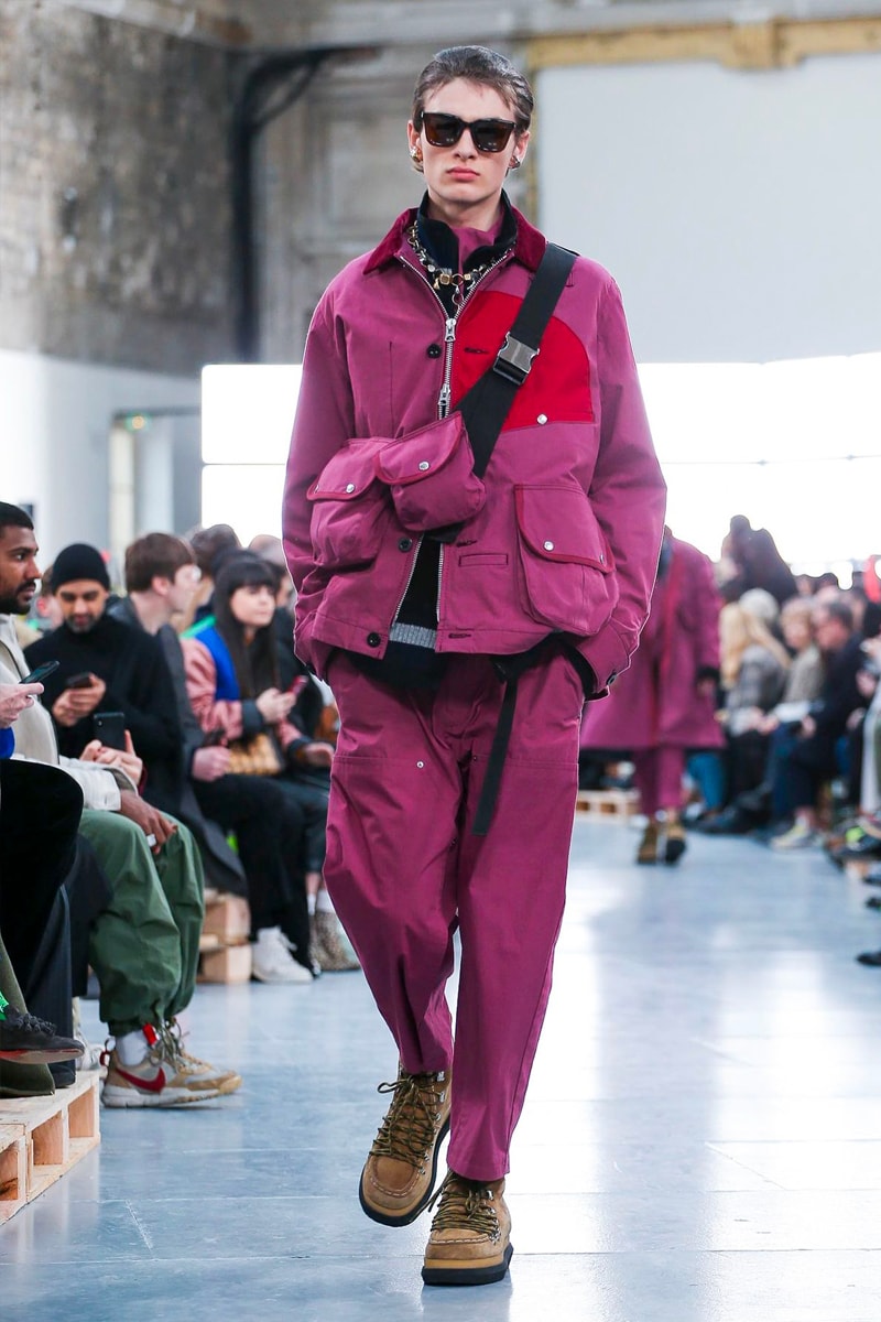 sacai Paris Fashion Week Fall Winter Runway Nike Pegasus Vaporfly pfw co ed chitose abe deconstruction military outerwear japanese designer layer styles leopard olive asymmetrical 