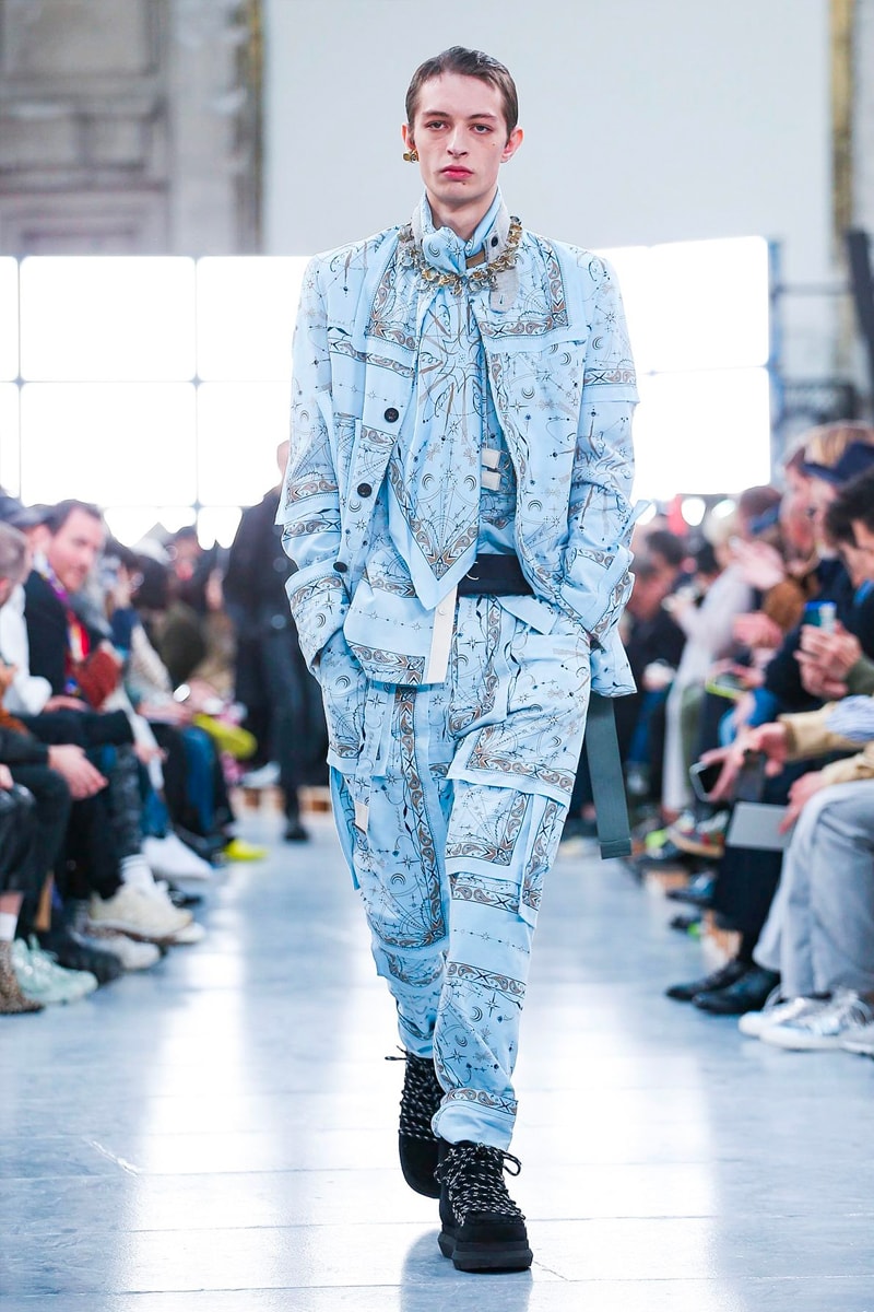 sacai Paris Fashion Week Fall Winter Runway Nike Pegasus Vaporfly pfw co ed chitose abe deconstruction military outerwear japanese designer layer styles leopard olive asymmetrical 