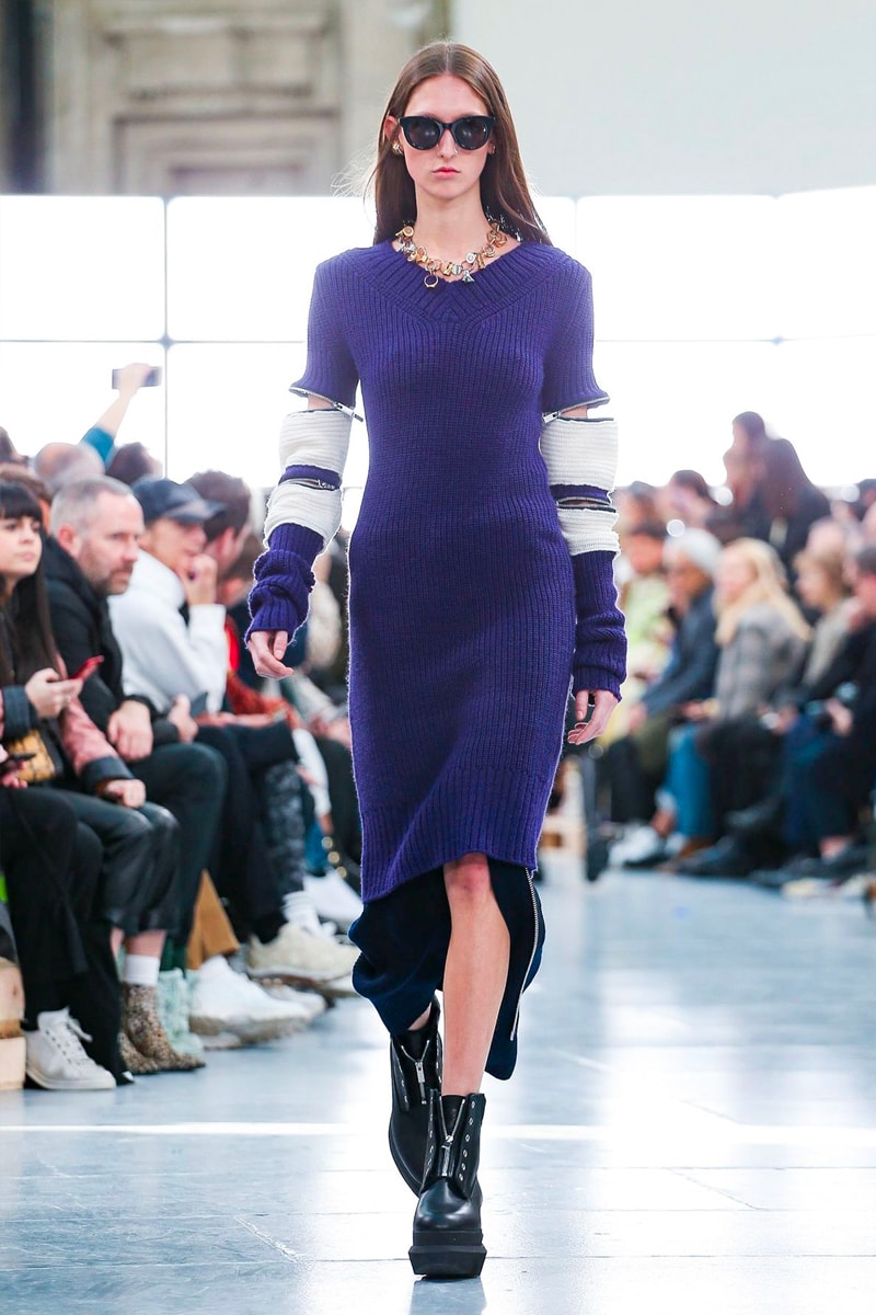 sacai Paris Fashion Week Fall Winter Runway Nike Pegasus Vaporfly pfw co ed chitose abe deconstruction military outerwear japanese designer layer styles leopard olive asymmetrical 