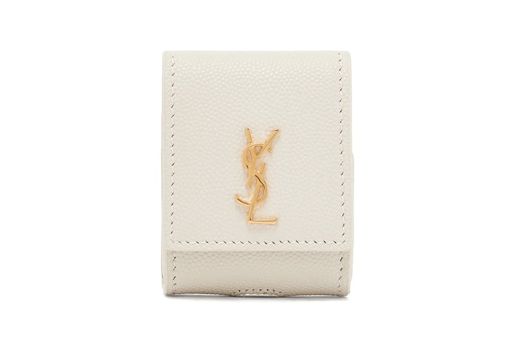 Saint Laurent Drops Luxe Pebble Grained Leather Apple AirPods Case