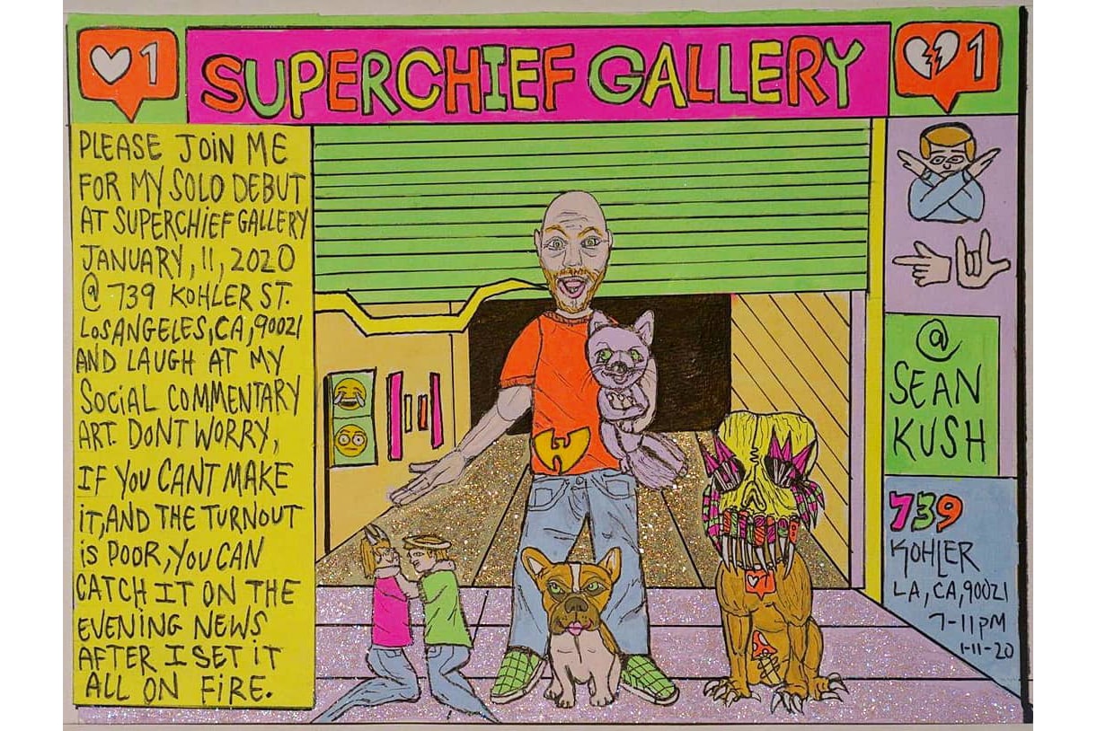 sean kush solo exhibition superchief gallery los angeles california comics lowbrow art urban contemporary 