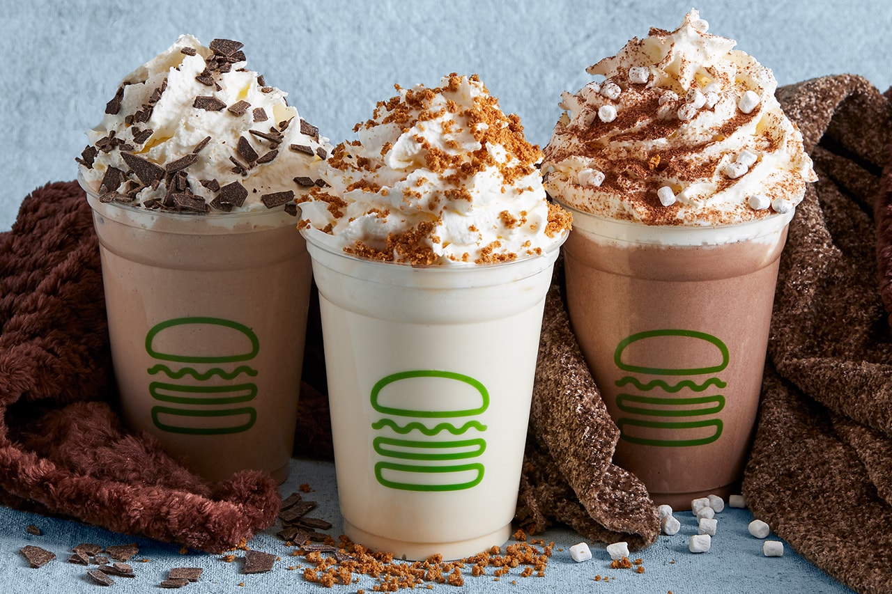 Shake Shack Relaunches beer marinated fried shallot cheeseburger angus beef fast food chain milkshakes hot chocolate cookie butter ShackMeister Burger ale malted new menu items