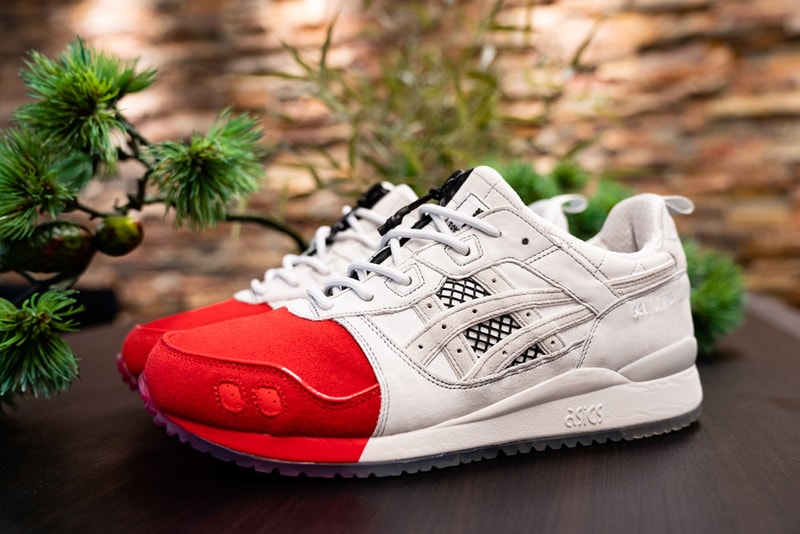 Shigeyuki Kunii Mitasneakers ASICS GEL-LYTE III OG Collaboration Shigeyuki Mitsui tricolor concept running shoe lifestyle street style silhouette sneaker design Ueno traditional Japanese shades updates features of the original Gel-Lyte III model modern specifications in the sewing patterns comfort new