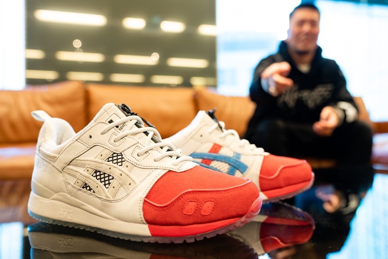 Shigeyuki Kunii Mitasneakers ASICS GEL-LYTE III OG Collaboration Shigeyuki Mitsui tricolor concept running shoe lifestyle street style silhouette sneaker design Ueno traditional Japanese shades updates features of the original Gel-Lyte III model modern specifications in the sewing patterns comfort new