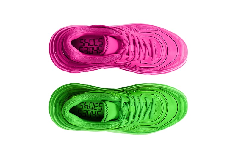 neon pink and green nike shoes