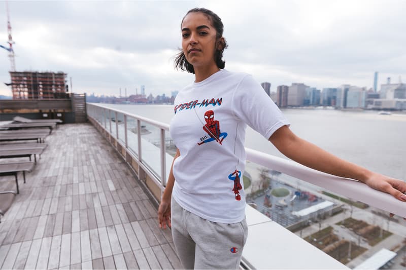 Spider Man Amazing BAIT Champion Capsule Release Info Buy Price Sweater T shirt Sweatpants Marvel Comics