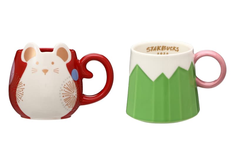 starbucks japan coffee mugs cups Lunar new year mascot zodiac year of the rat celebrations festival mugs maneki neko daruma Mount Fuji