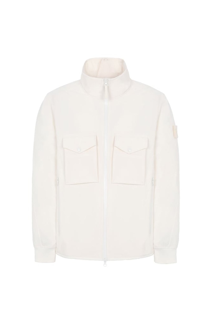 Stone Island Ghost SS20 Collection monochromatic polistiere stretch 5l vest jacket shirt knit cream white black blue navy olive green 