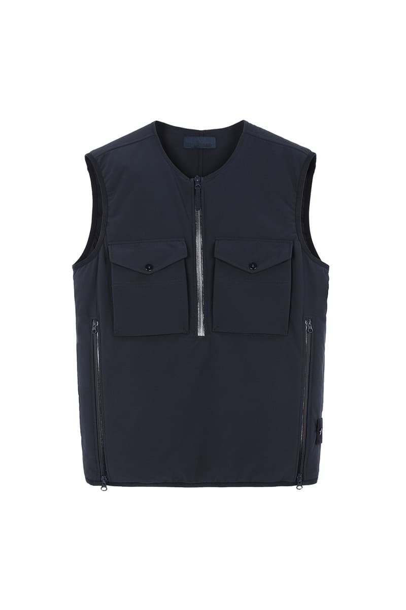 Stone Island Ghost SS20 Collection monochromatic polistiere stretch 5l vest jacket shirt knit cream white black blue navy olive green